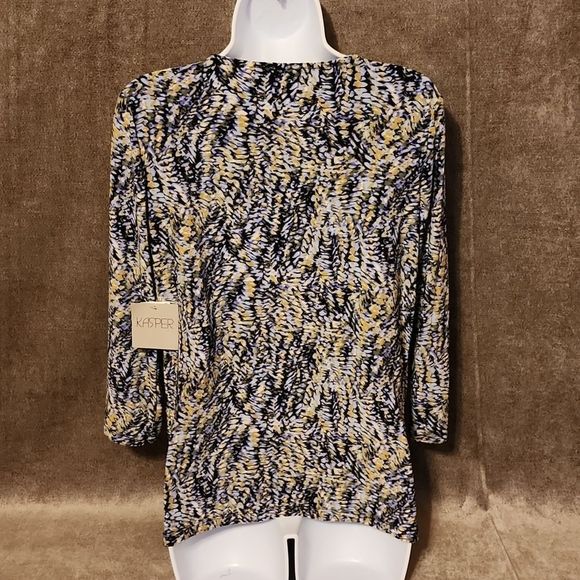 Kasper Printed Twist-Neck Top - Picture 3 of 3